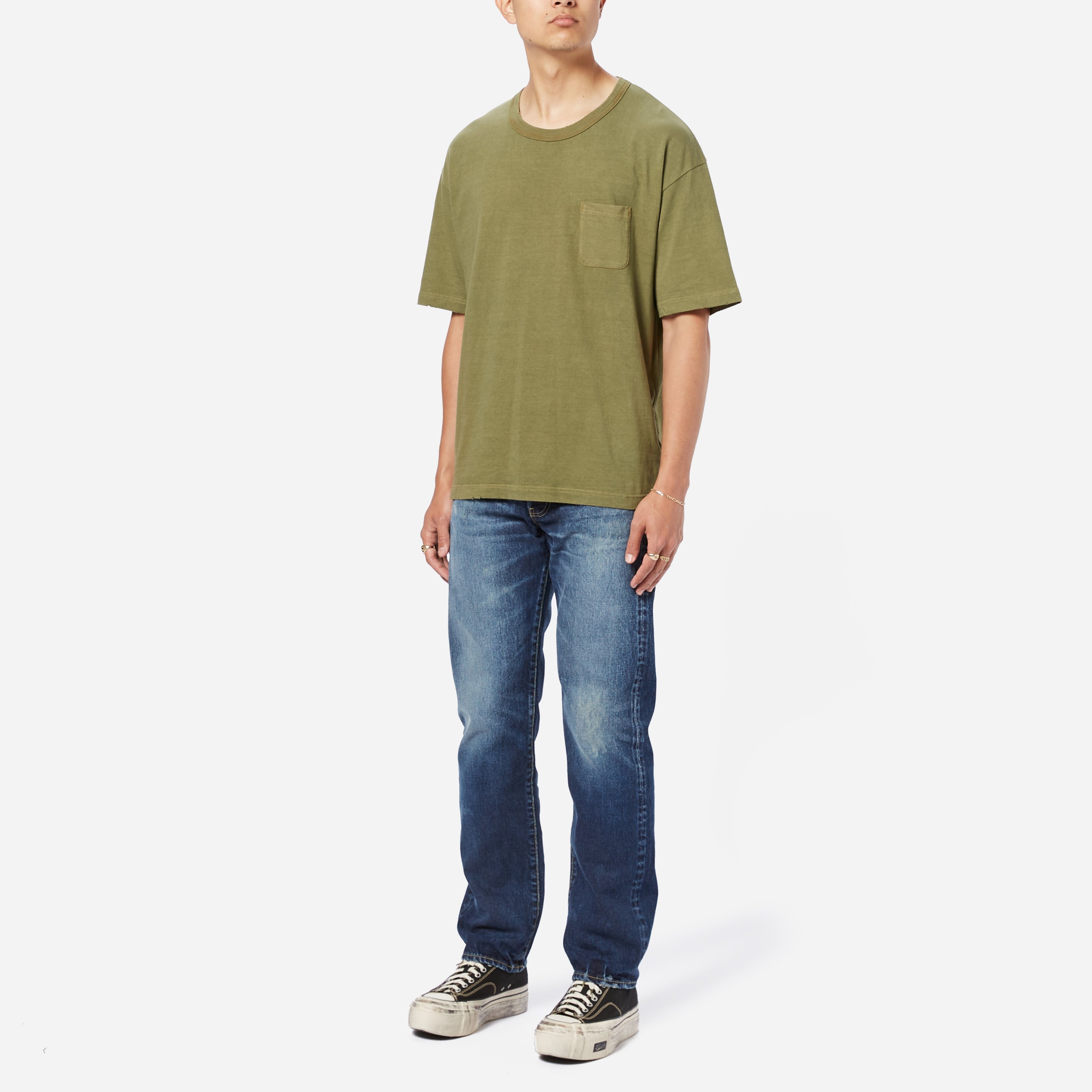 visvim AMPLUS TEE S/S (U.D.) OLIVE | REVERSIBLE