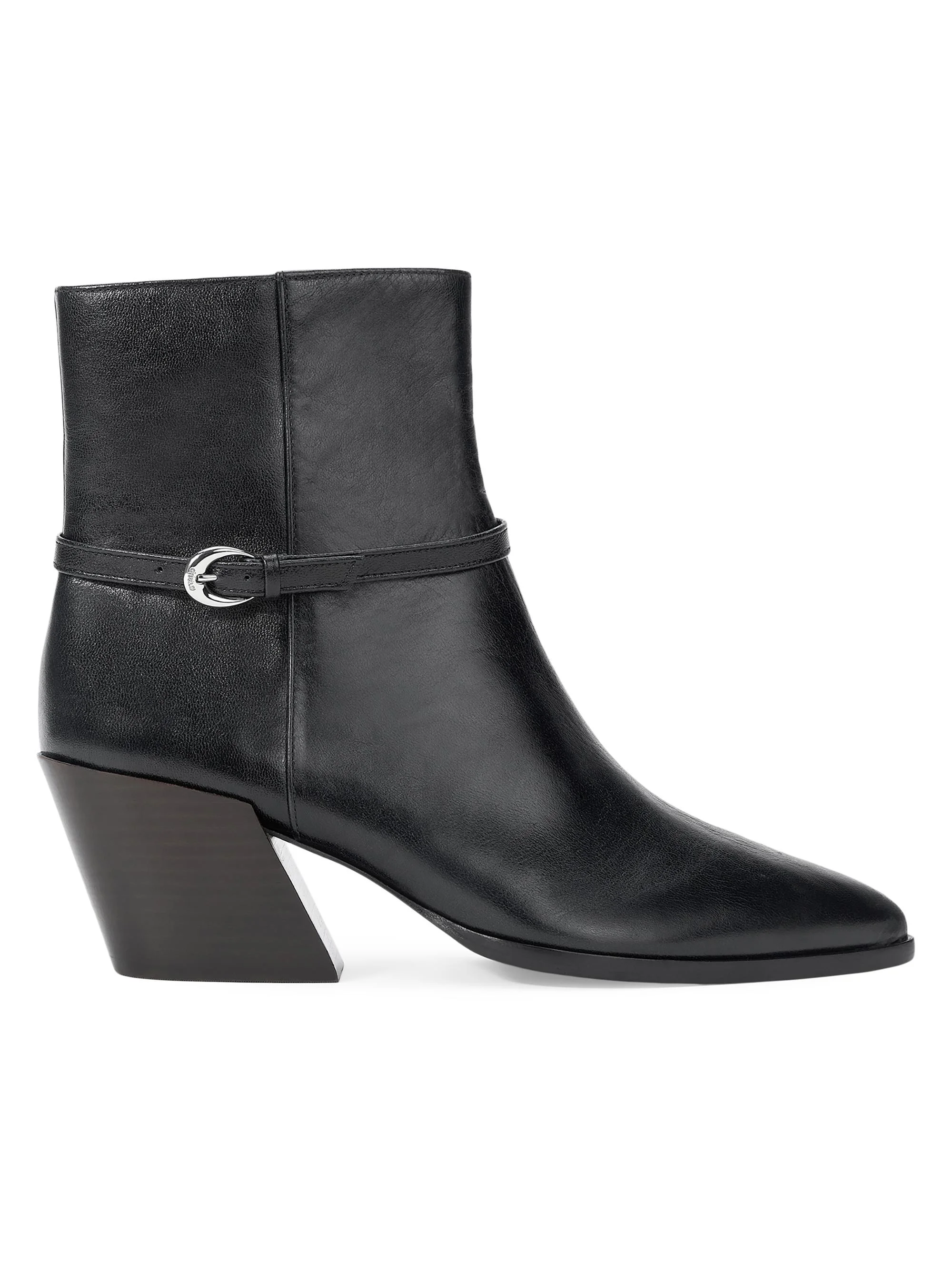 Women's Austen 50MM Buckle-Detail Leather Ankle Boots - Black - 1