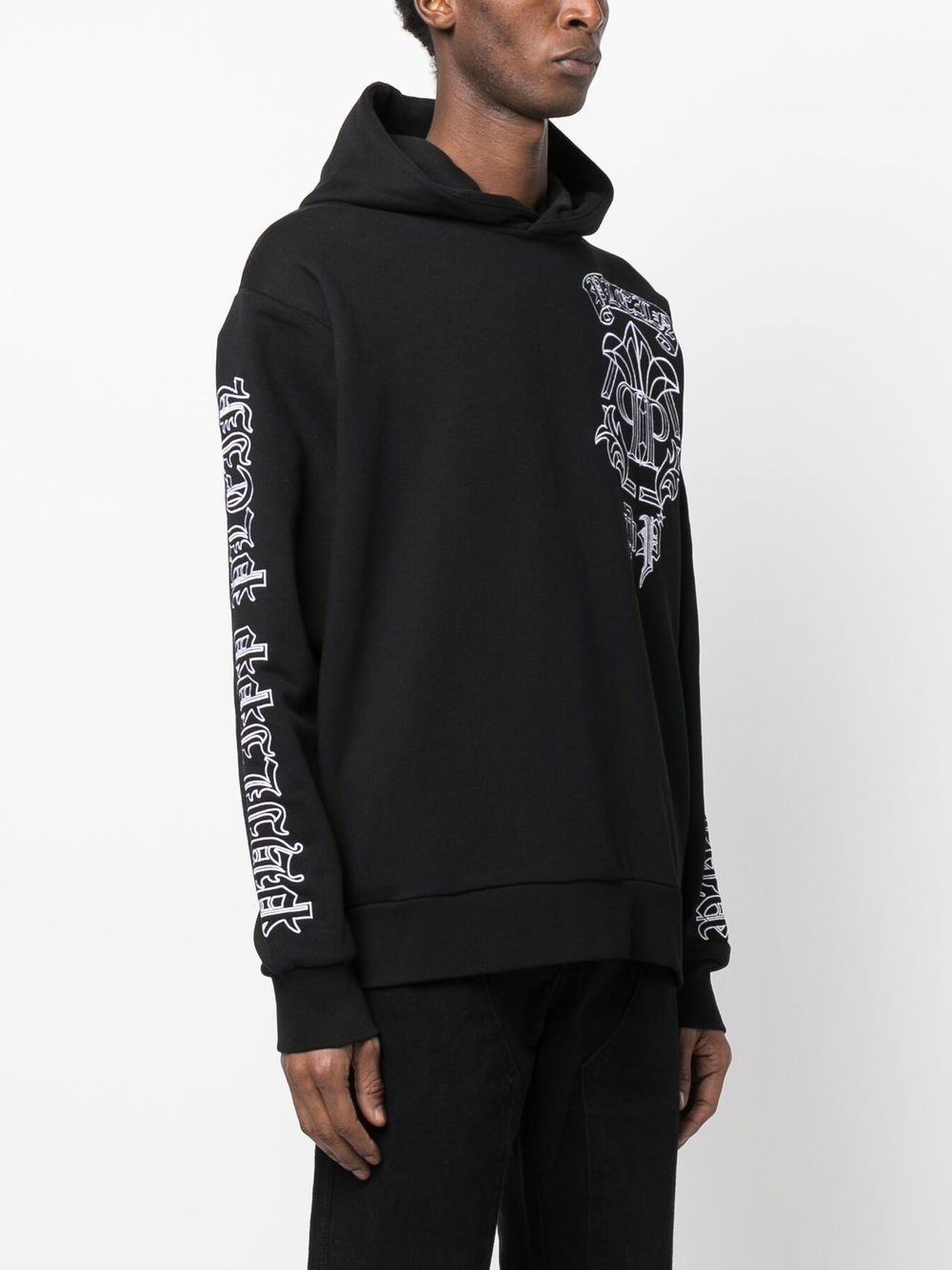 skull-print logo-embroidered hoodie - 4