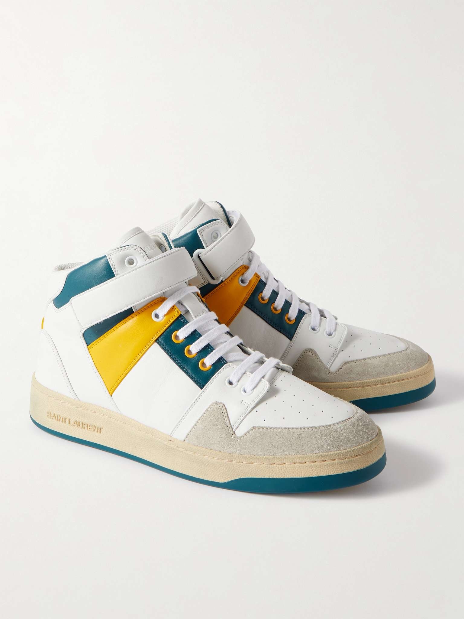 Lax Colour-Block Leather and Suede High-Top Sneakers - 3