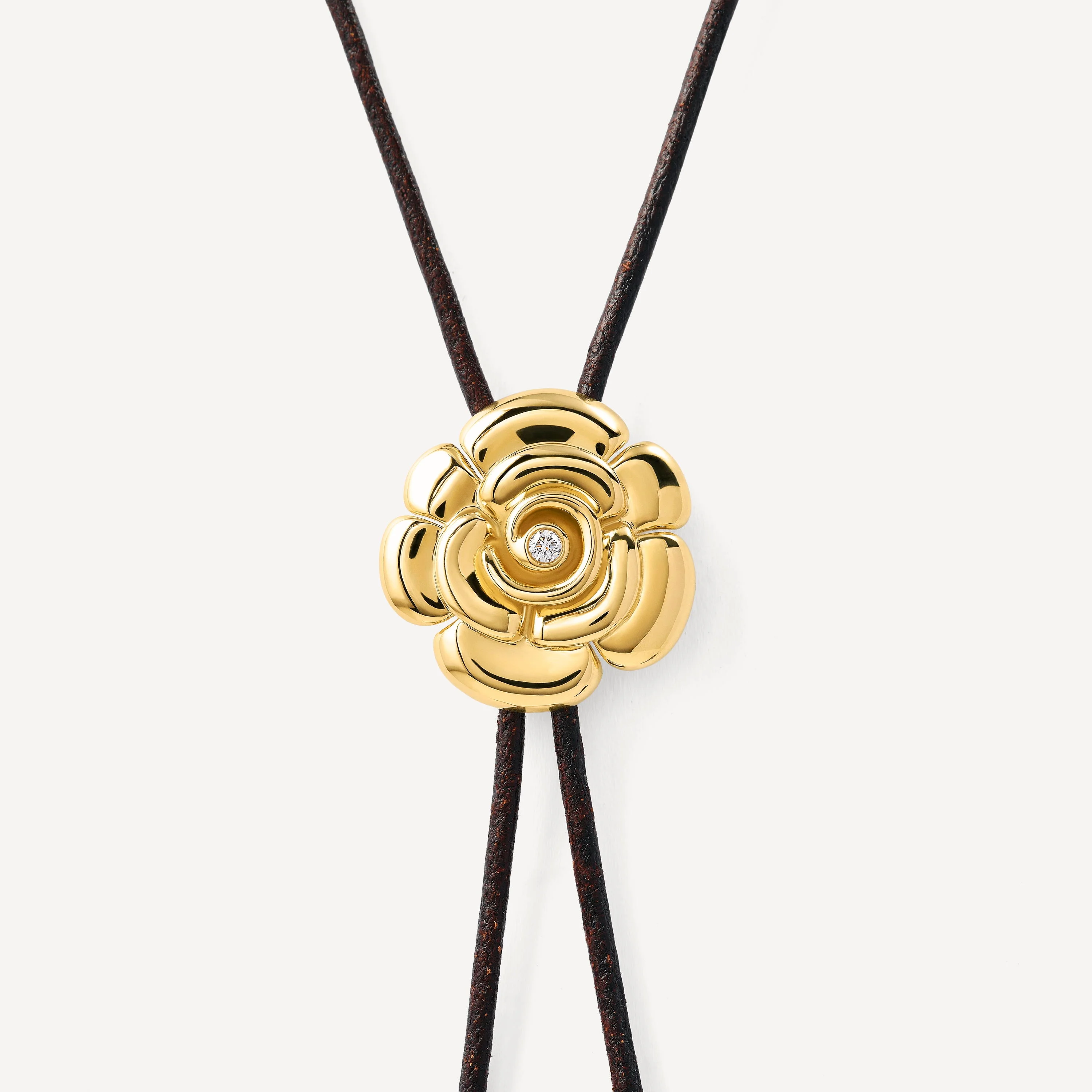 Gold Necklace with diamonds and black cord TOUS ATELIER - 1