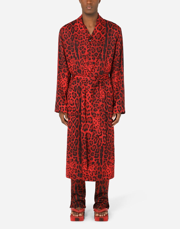 Leopard-print viscose robe - 2