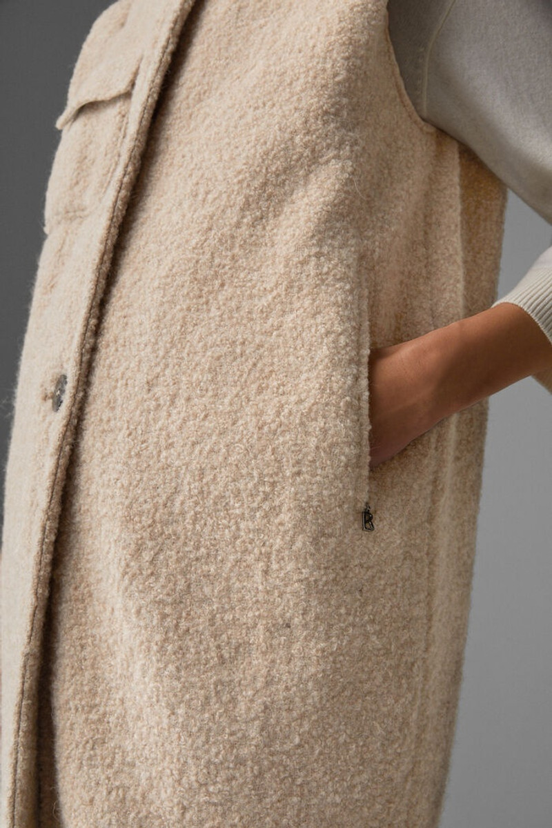 Juno Alpaca and pure new wool waistcoat in Beige 6