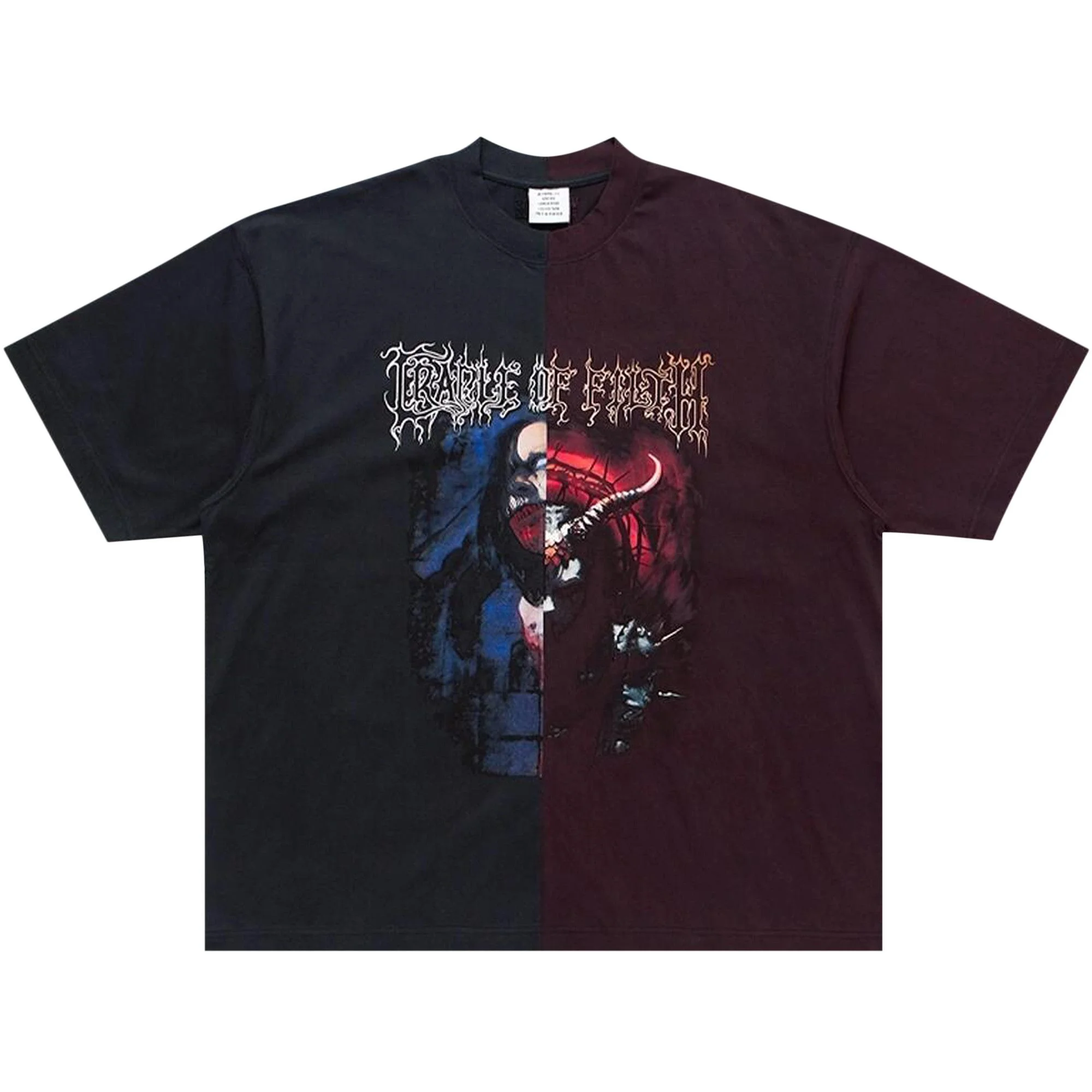 Vetements Cradle of Filth Cut Up Oversized T-Shirt 'Black/Red' - 1