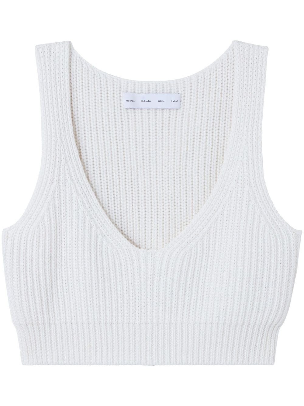 ribbed-knit cotton top - 1