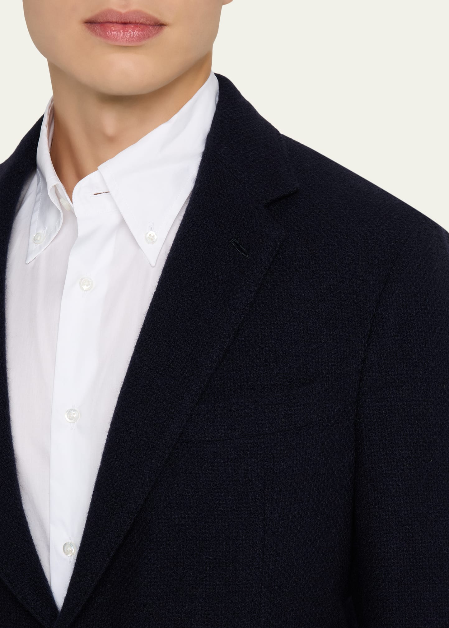 Men's Textured Wool Notch Lapel Sport Coat - 7