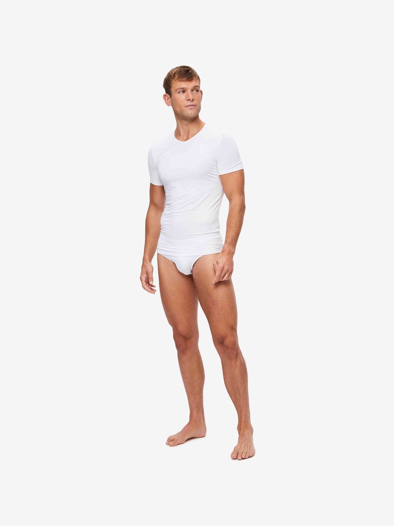 Men's Underwear V-Neck T-Shirt Alex Micro Modal Stretch White - 3