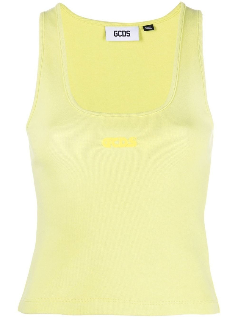 logo-print cotton tank top 1