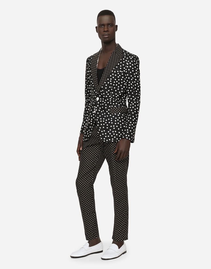 Cotton Taormina-fit suit with polka-dot print - 3