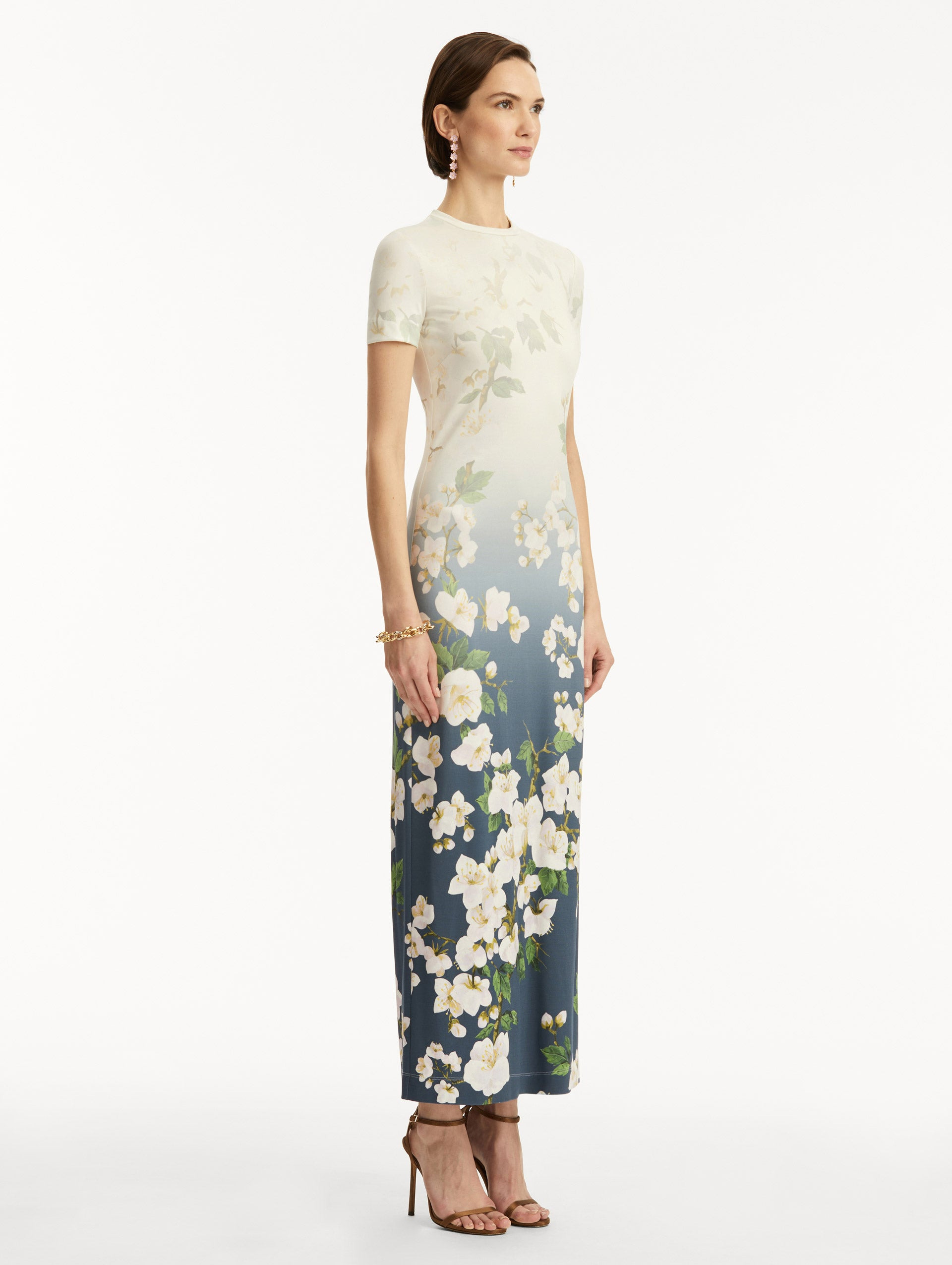 OMBRÉ CHERRY BLOSSOM JERSEY DRESS - 4