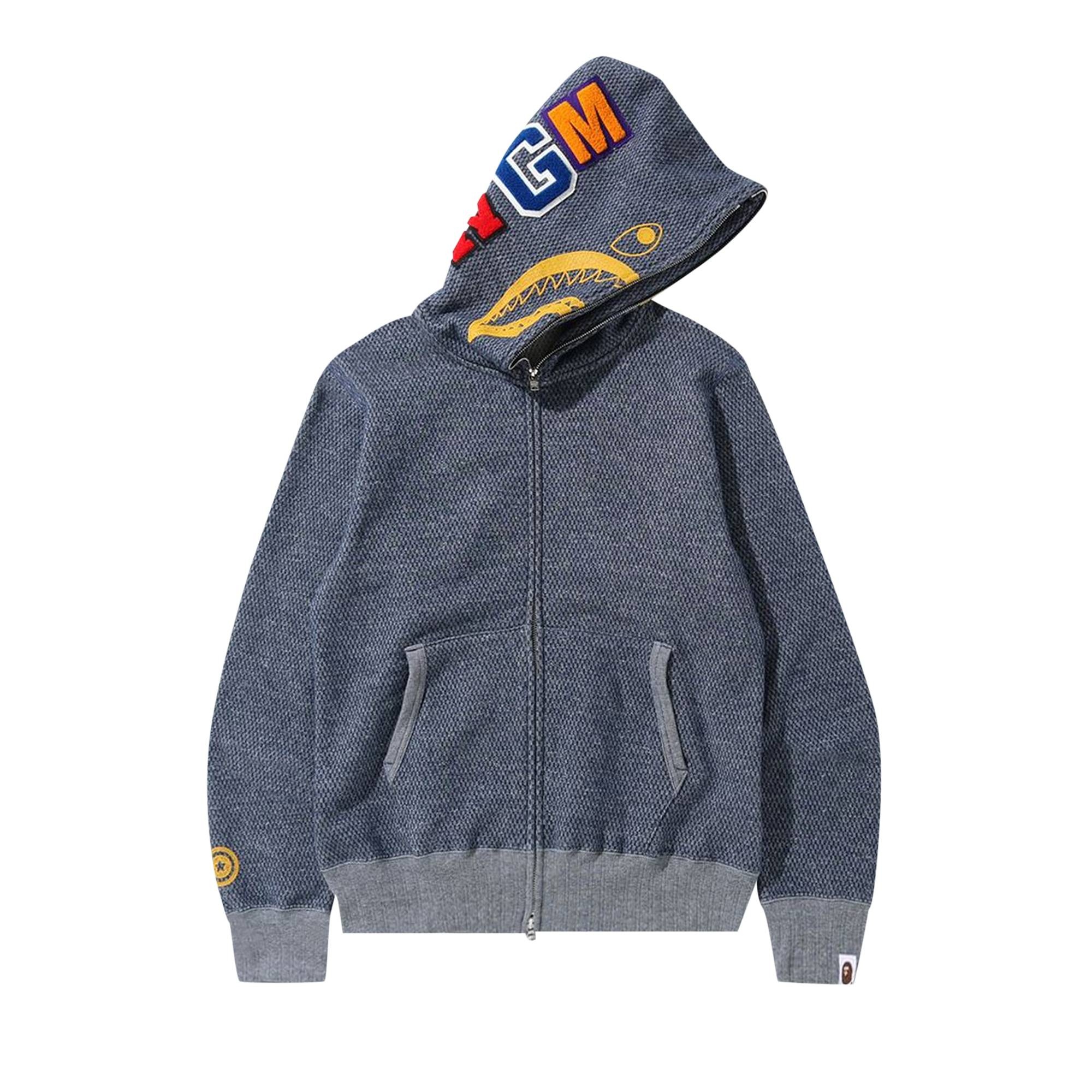 BAPE Shark Full Zip Hoodie 'Navy' - 1