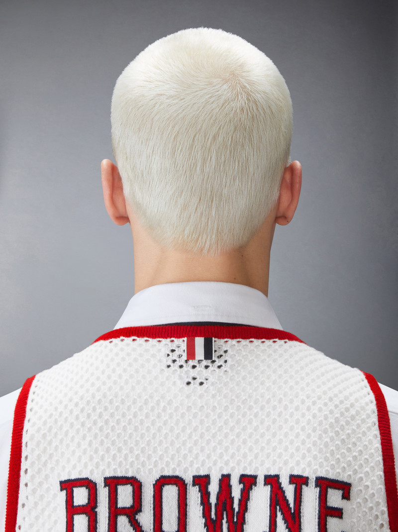 INTARSIA CASHMERE MESH BASKETBALL JERSEY 8