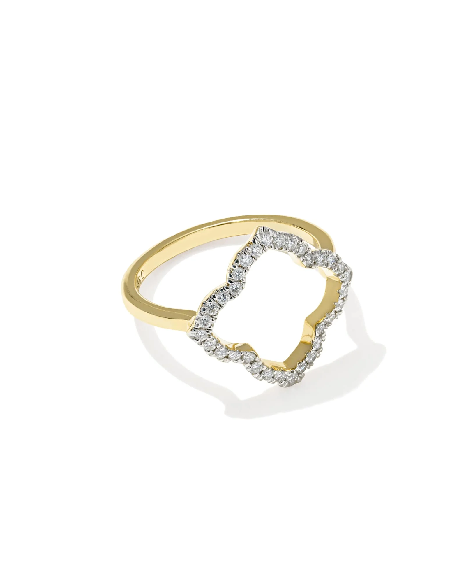 0.25 ct Lab Grown Diamond Dira 14k Yellow Gold Open Frame Band Ring - 1