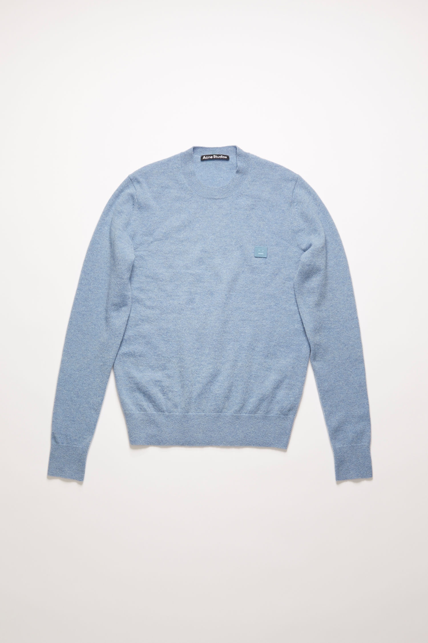 Crewneck wool sweater mineral blue - 1