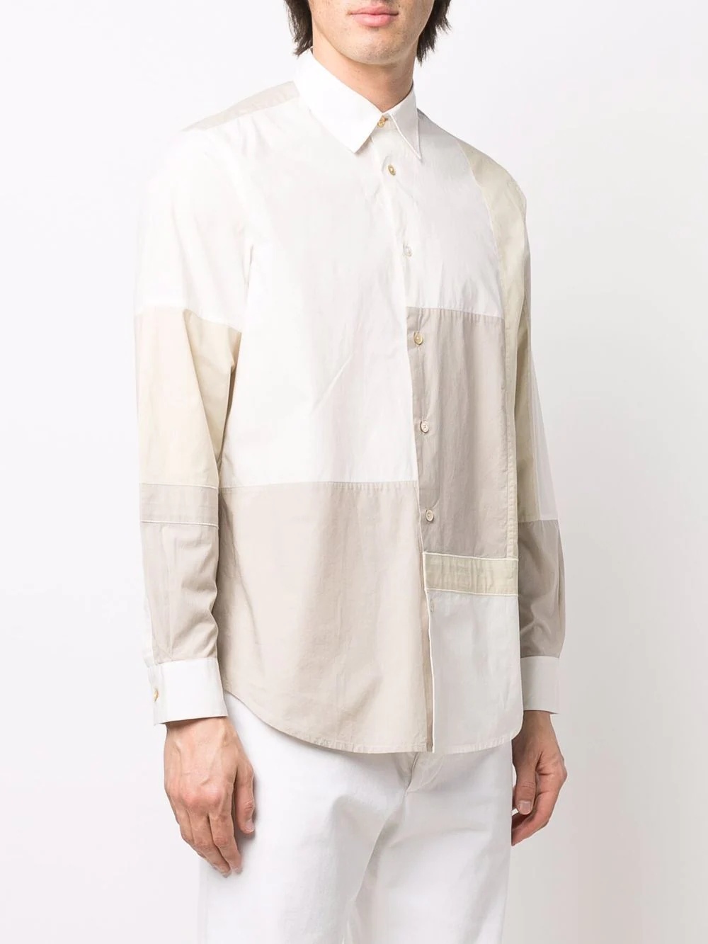 colour-block panelled shirt - 3