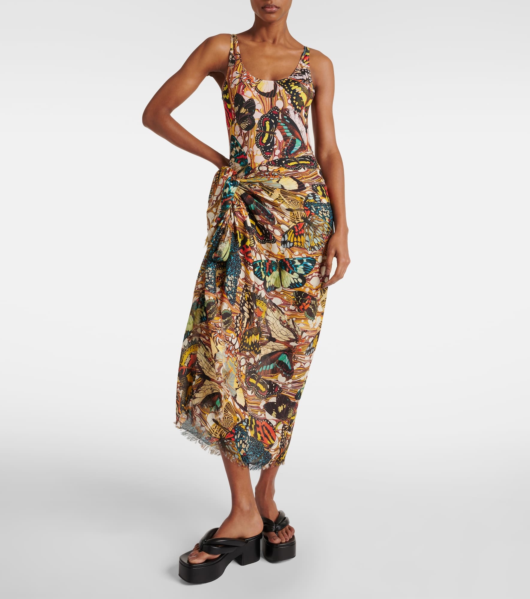 Papillon printed beach cover-up - 2