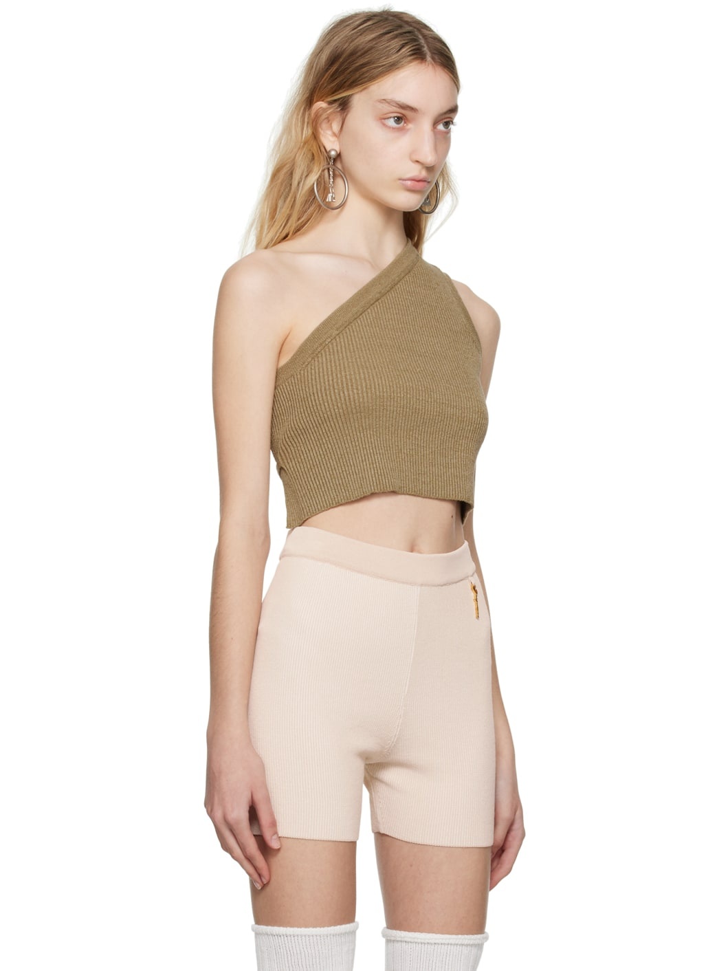 Khaki Le Raphia 'La Maille Ascu' Tank Top - 2