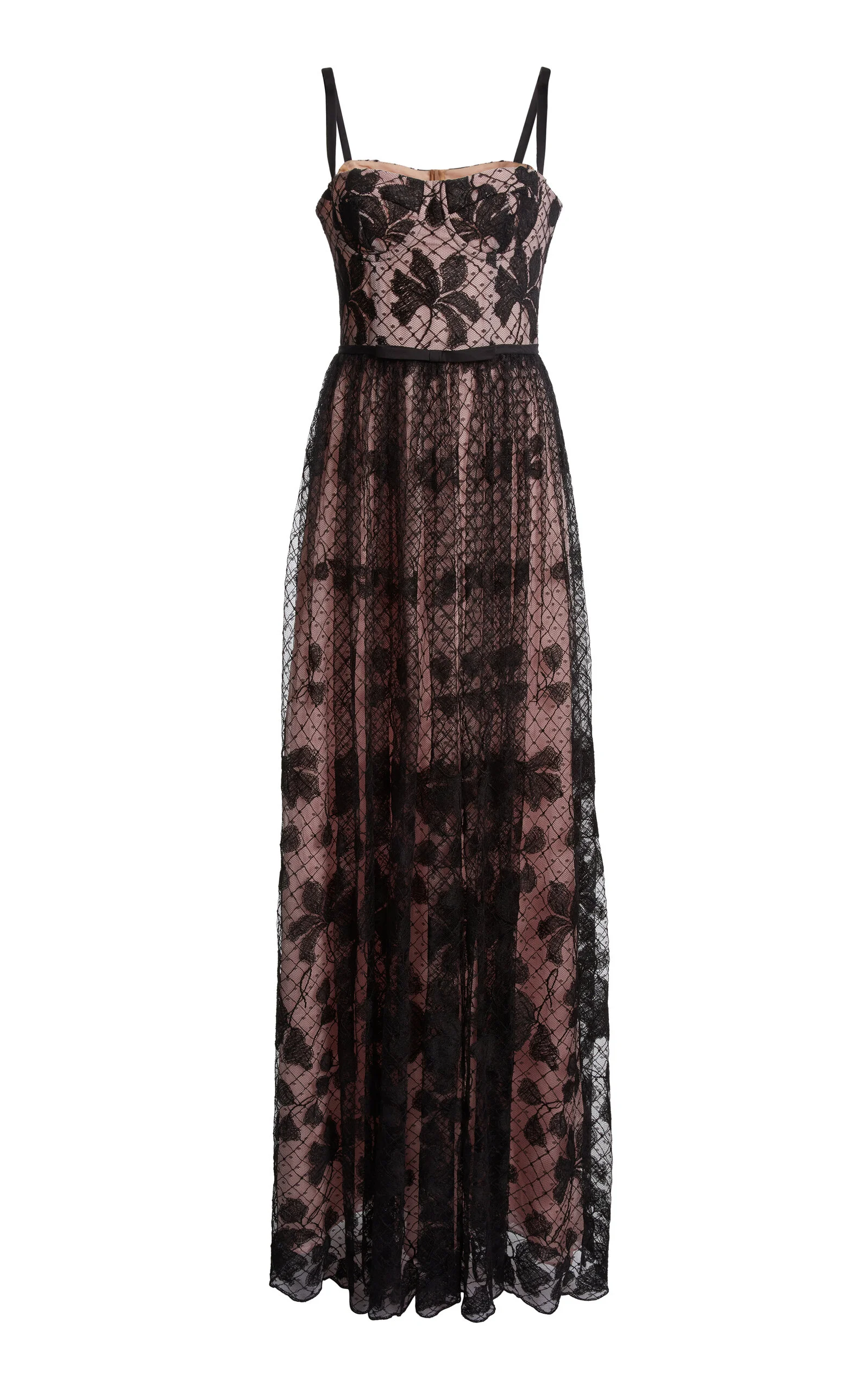 Embroidered Tulle Gown black - 1