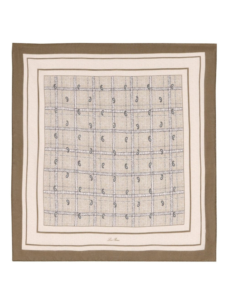 paisley-pattern grid scarf - 1