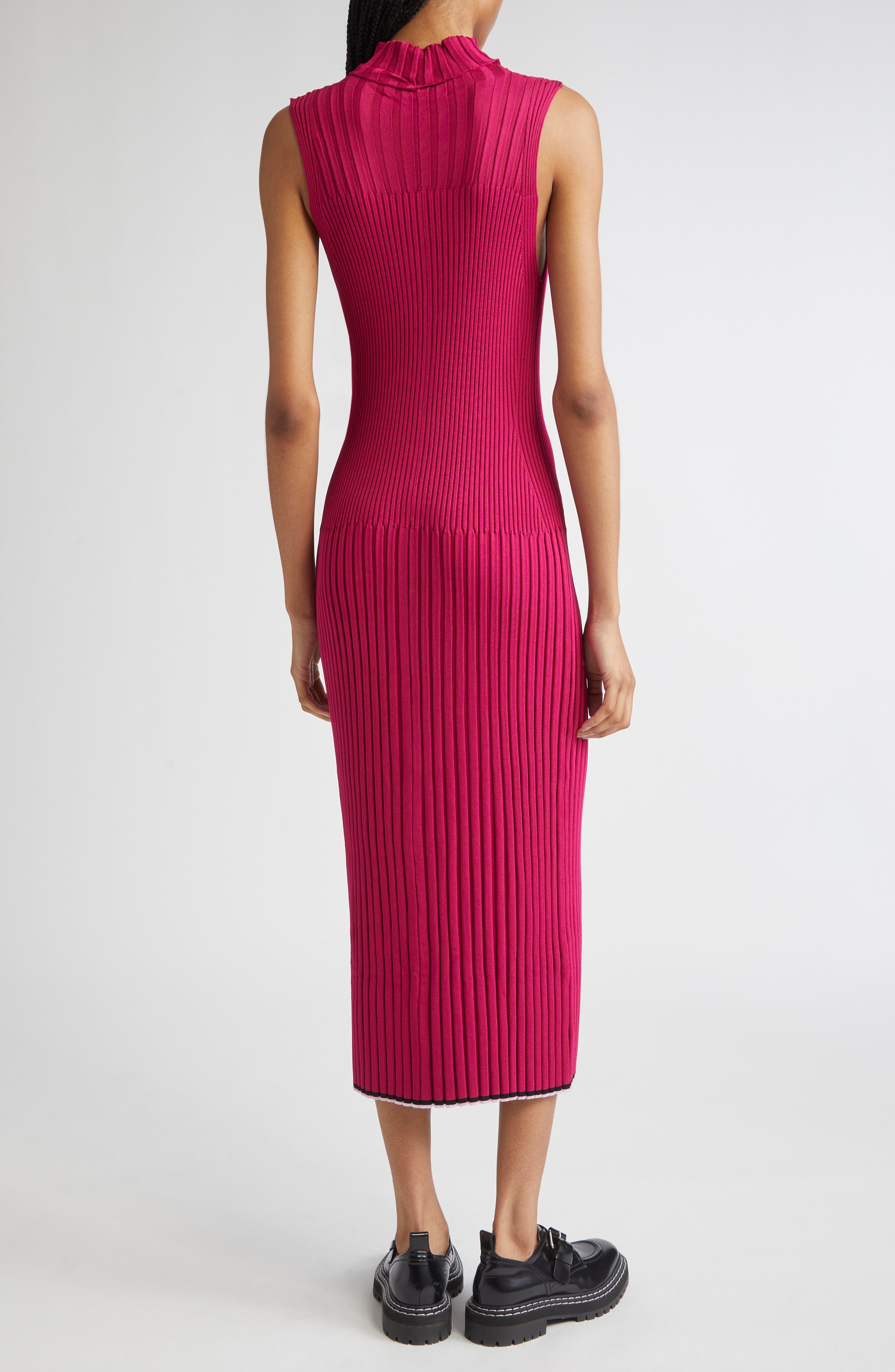 Proenza Schouler Maia Rib Midi Tank Dress in Fuschia at Nordstrom - 2