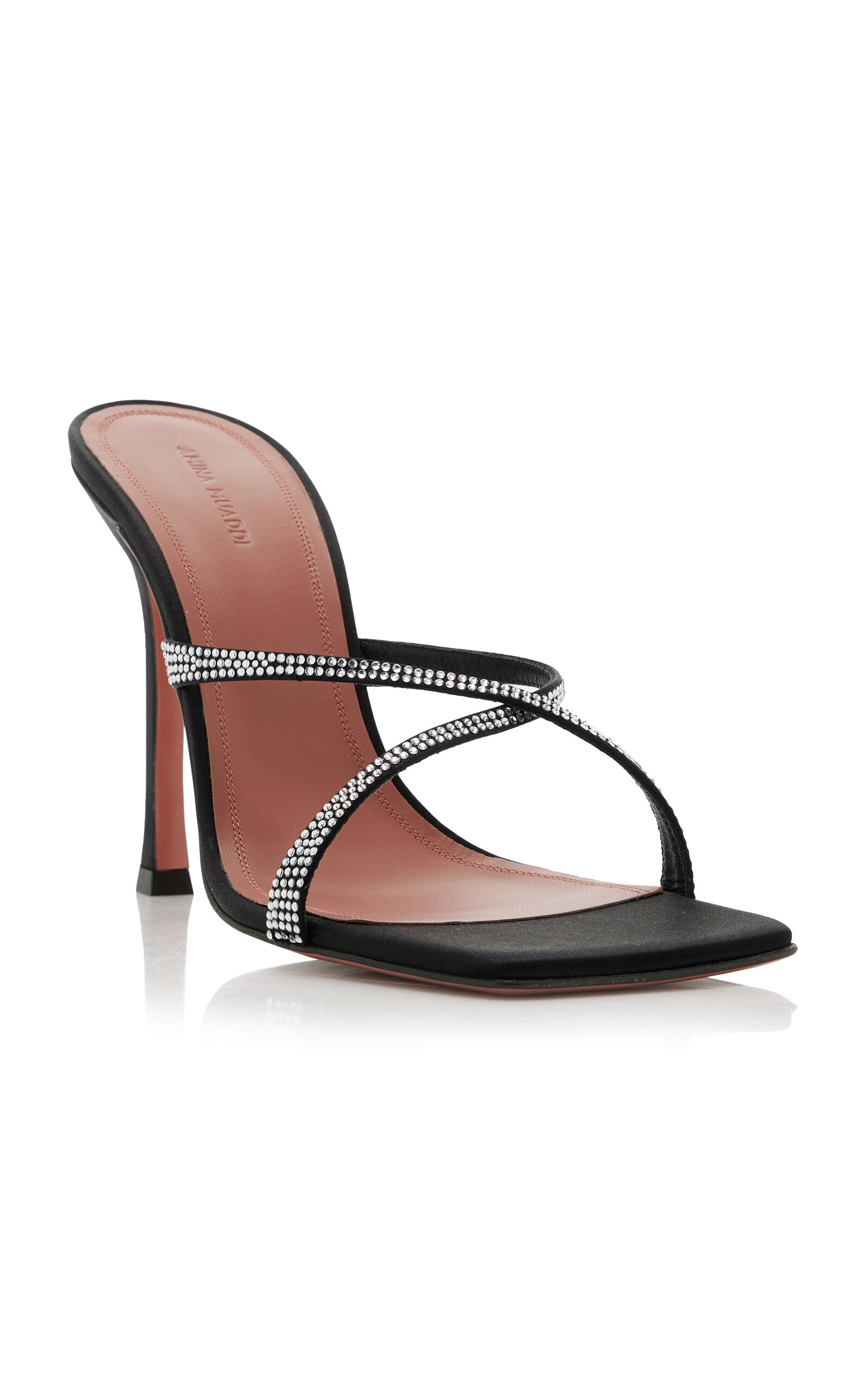 Adriana Crystal-Embellished Satin Sandals black - 5