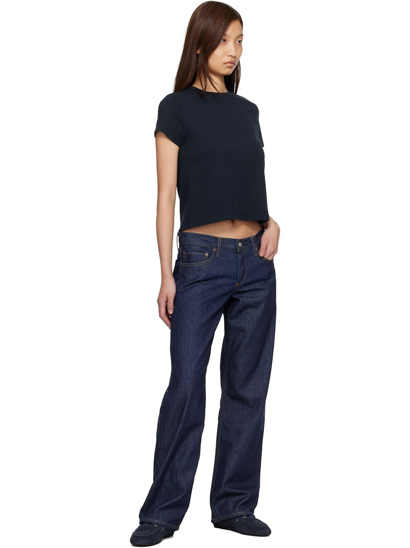 AGOLDE Navy Adine Shrunken T-shirt outlook