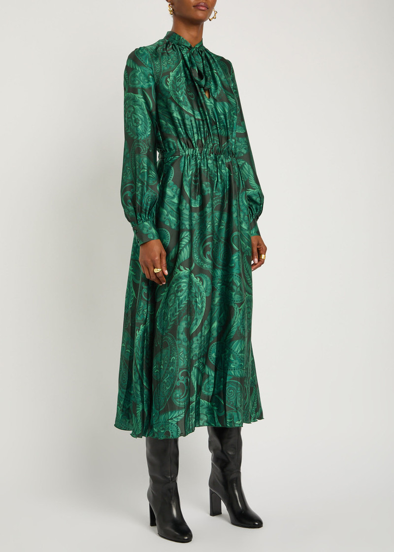 Etro Etro Patterned Satin Midi Dress outlook