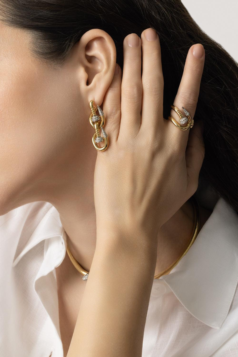 Bent Nail Diamond Ring - 4