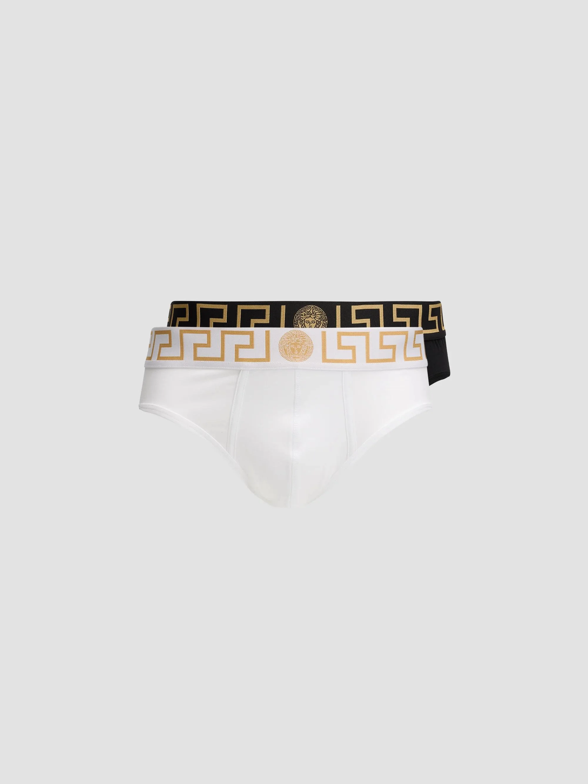 Men's Medusa Key Jersey Brief 2-Pack - Black White Black Gold - 1