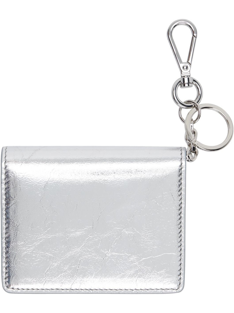 Acne Studios Silver Folded Leather Wallet outlook