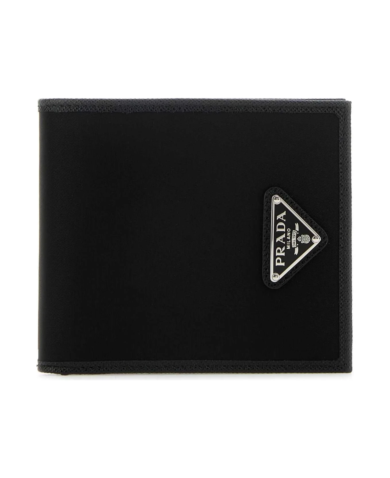 Black Fabric And Leather Wallet - 1