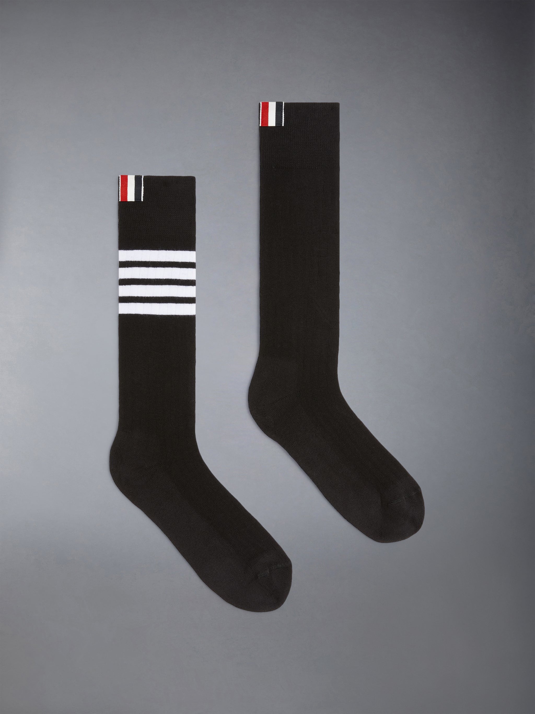 LIGHTWEIGHT COTTON 4-BAR ATHLETIC MID CALF SOCKS - 2