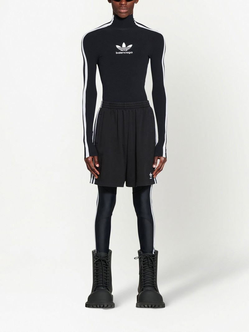 BALENCIAGA x adidas side-stripe track shorts outlook
