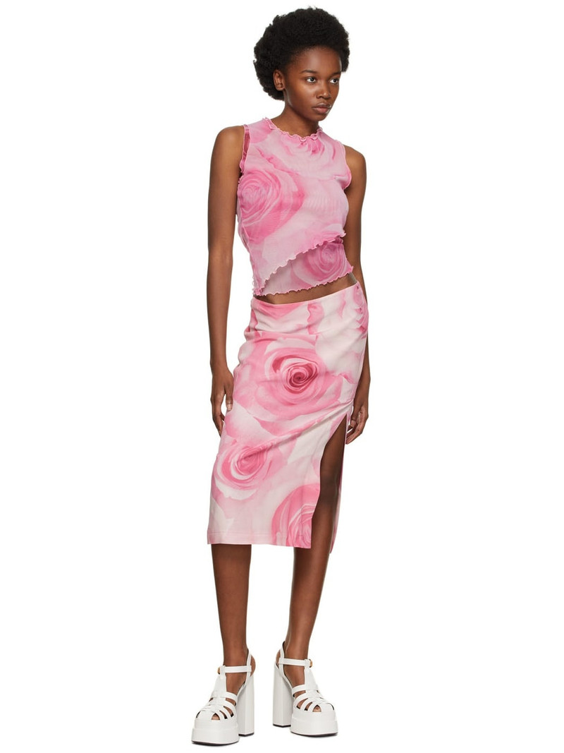 Blumarine Pink Tulle Tank Top outlook