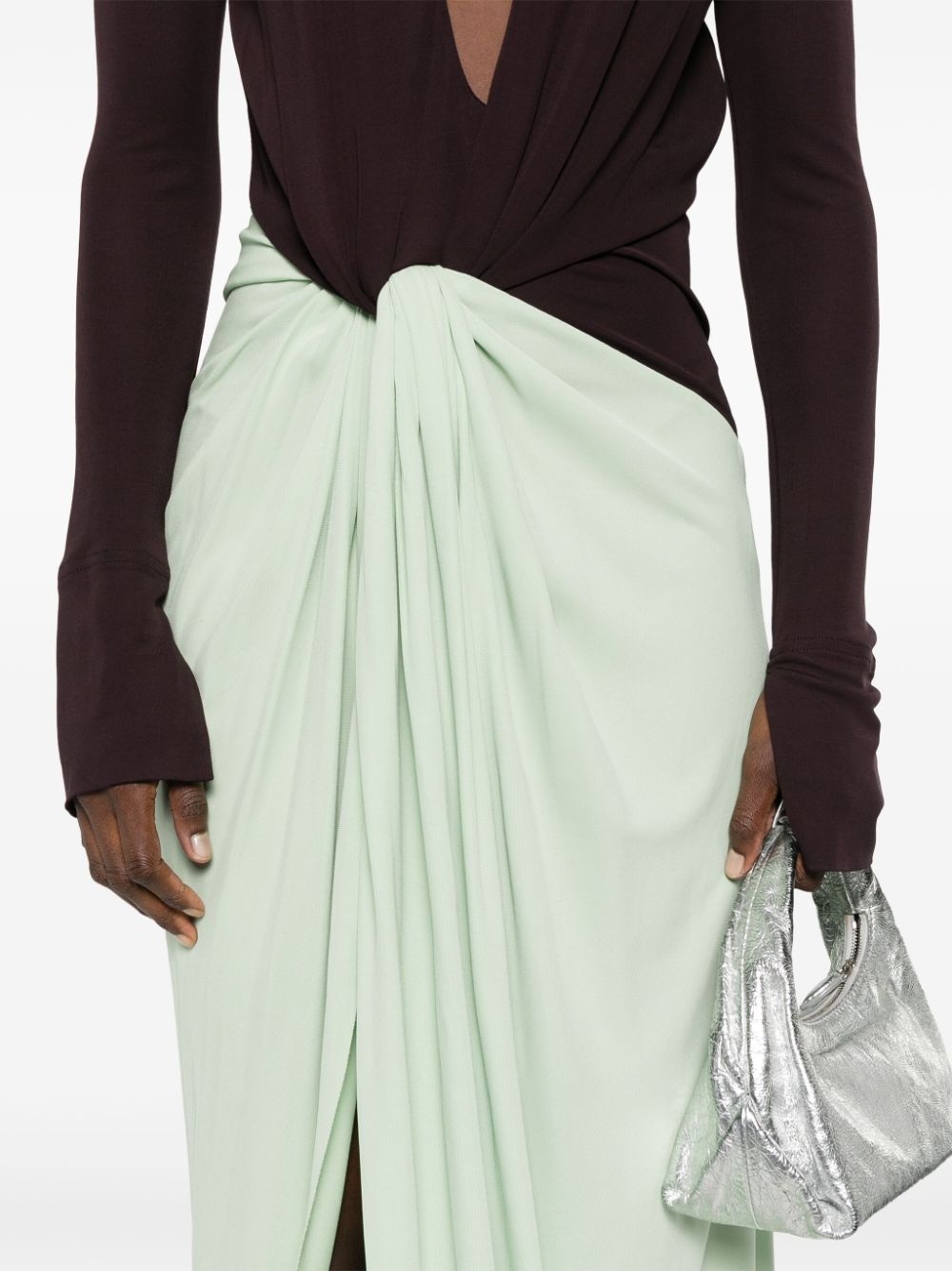 knot-detail jersey gown - 5