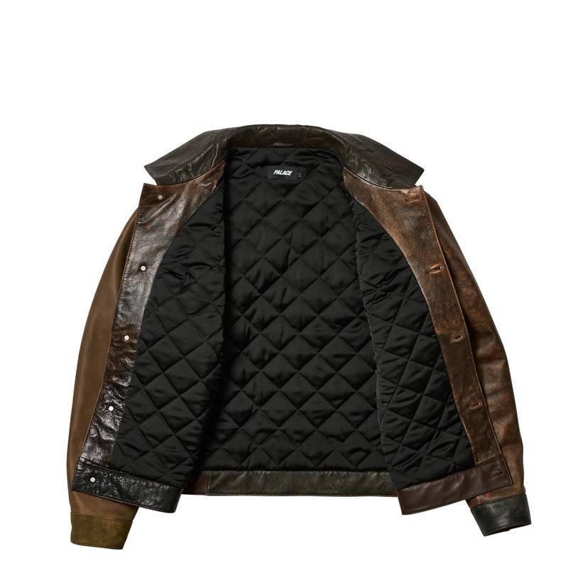 PALACE PATCHY LEATHER JACKET MULTI outlook