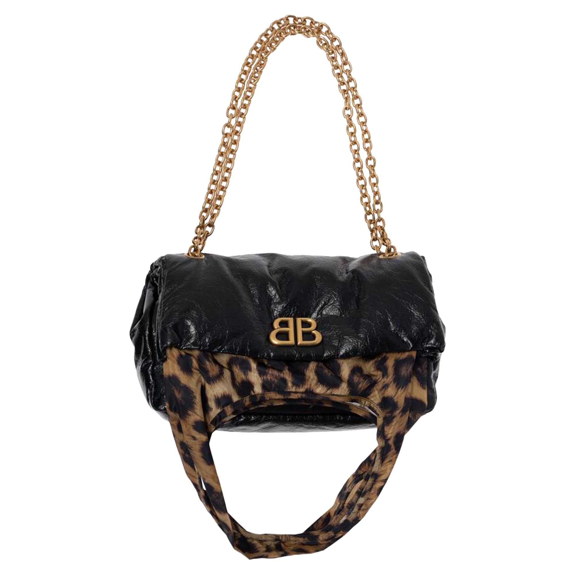 Balenciaga Monaco Chain Bag 'Black/Leopard' - 1