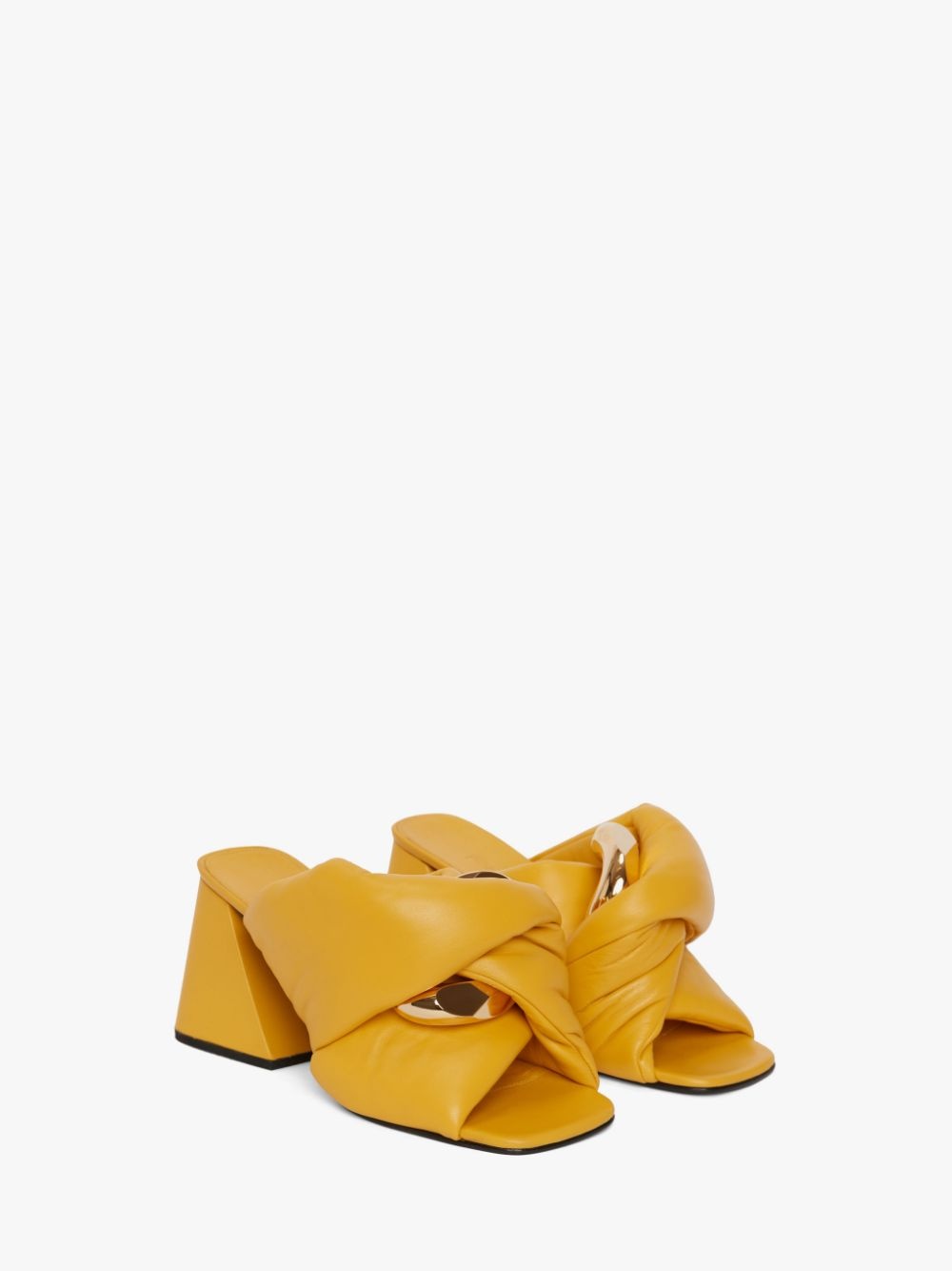CHAIN TWIST LEATHER MULES - 3