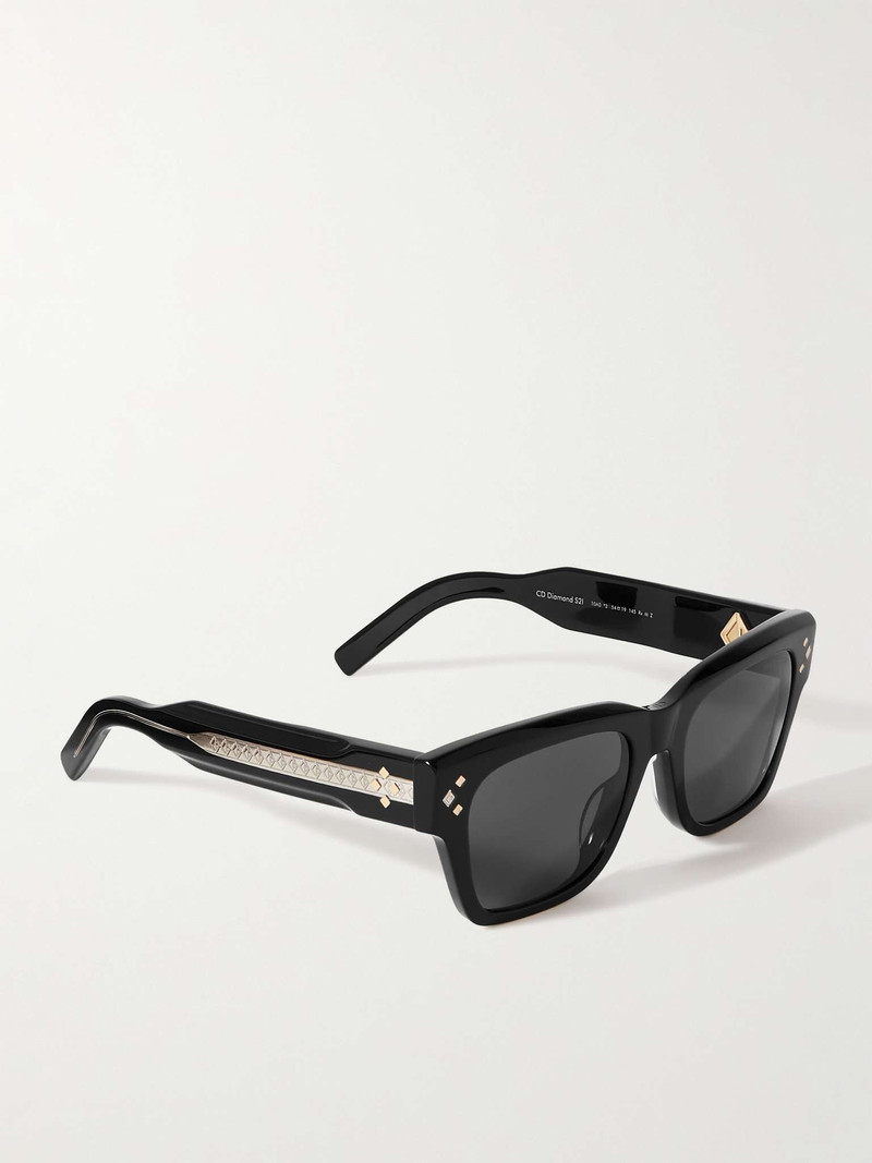 Dior CD Diamond S2I D-Frame Tortoiseshell Acetate and Silver-Tone Sunglasses outlook