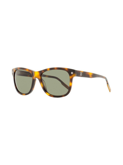 ZEGNA tortoiseshell-effect rectangle-frame sunglasses outlook