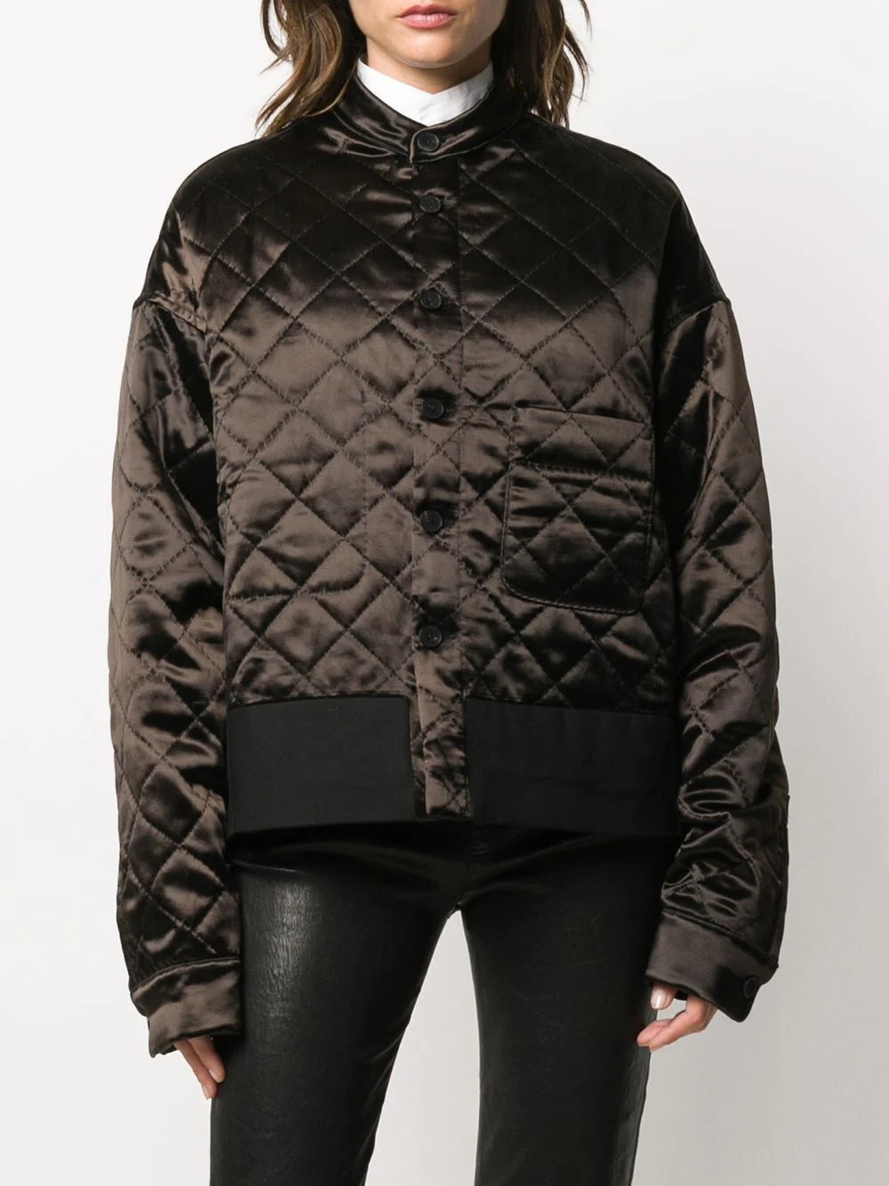 embroidered-detail diamond-quilted jacket - 3