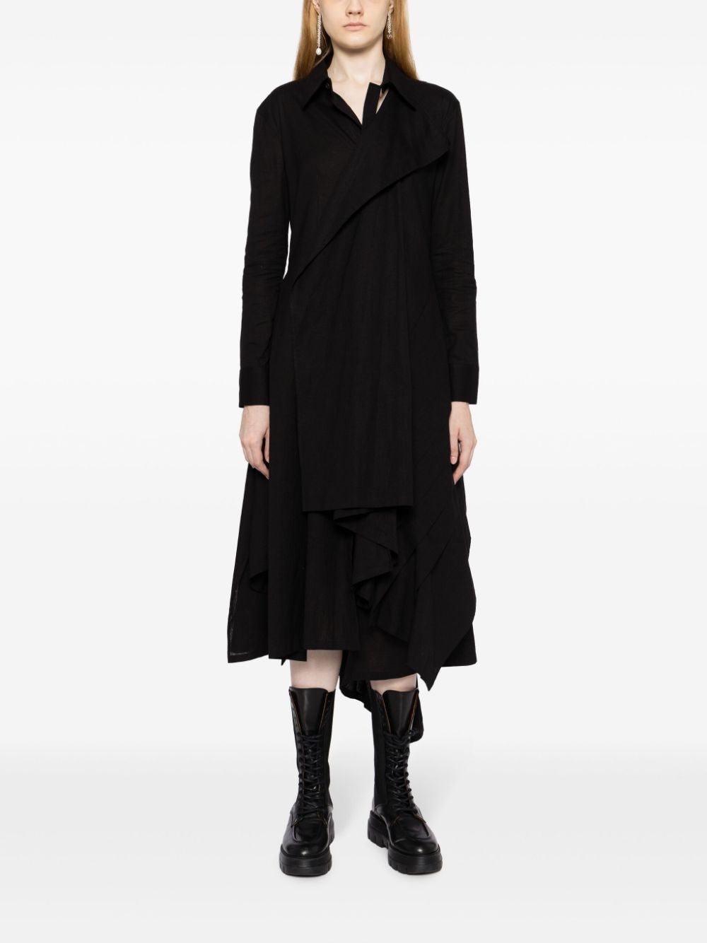 Muslin draped midi dress - 2
