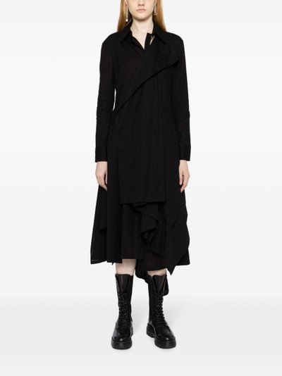 Yohji Yamamoto Muslin draped midi dress outlook