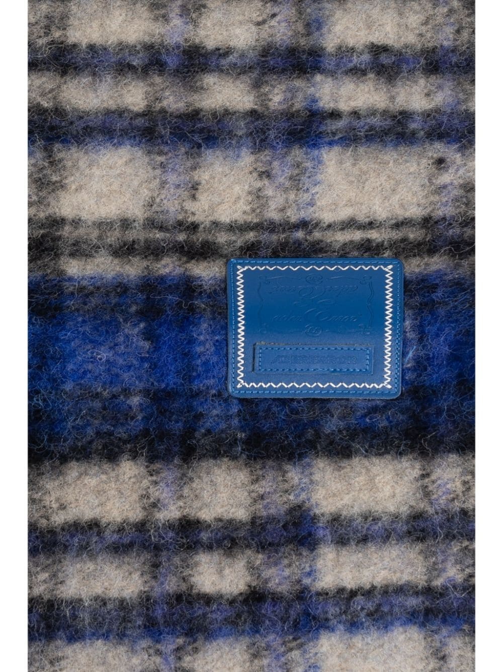 logo-patch check-pattern scarf - 5