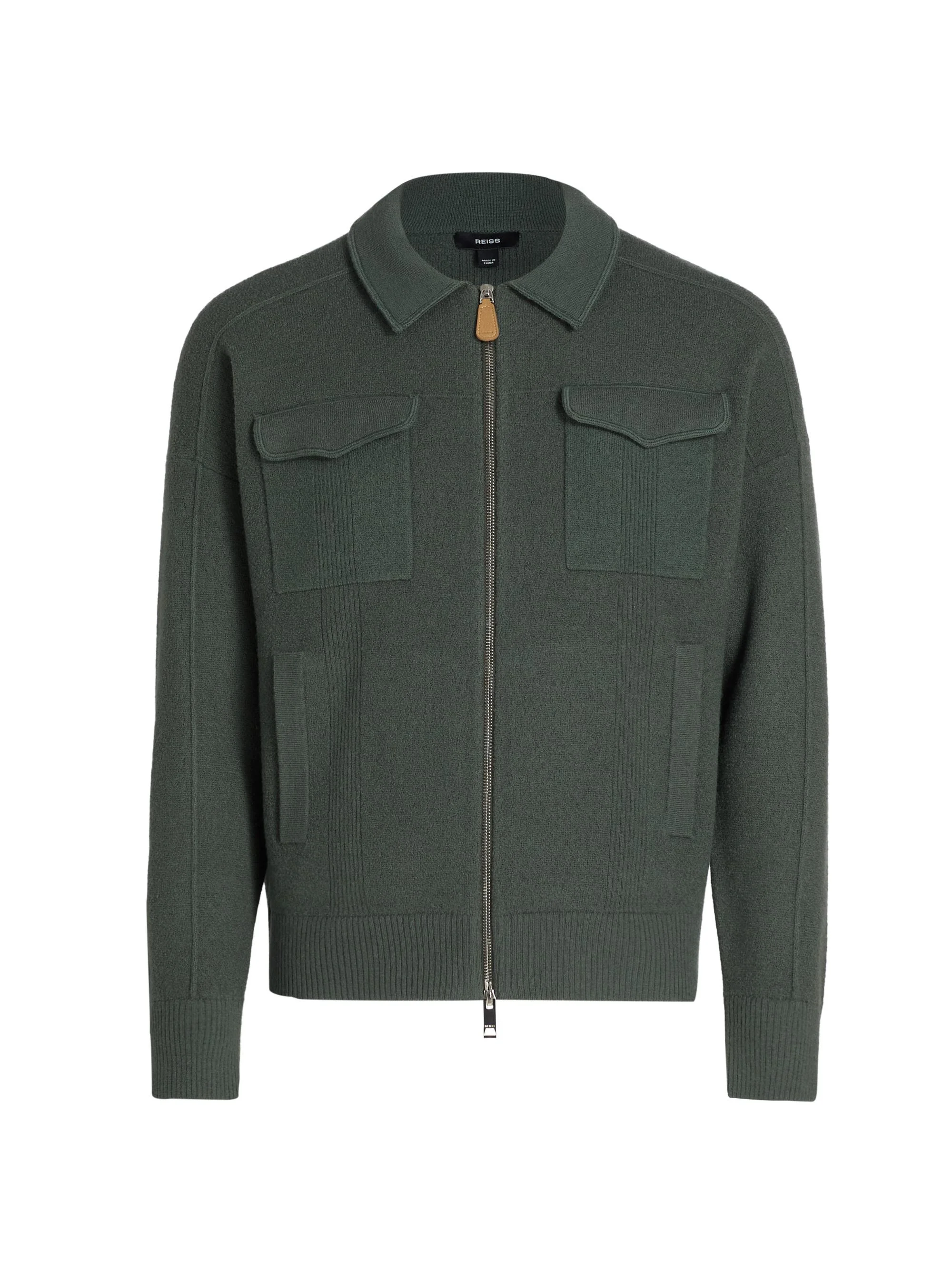 Men's Calder Felted Wool Jacket - Khaki Green - 1