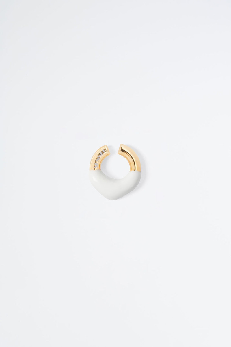 WHITE RUBBERIZED GOLD EARCUFF 1