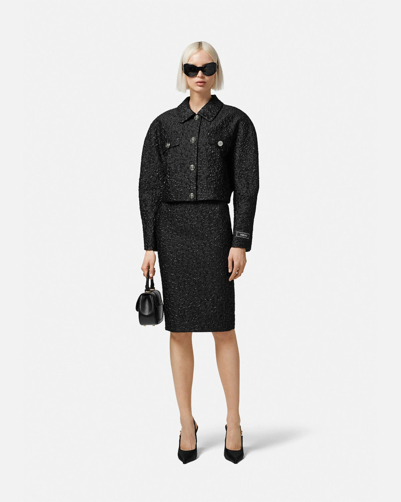 VERSACE Lurex Cloquet Rounded Blouson Jacket outlook