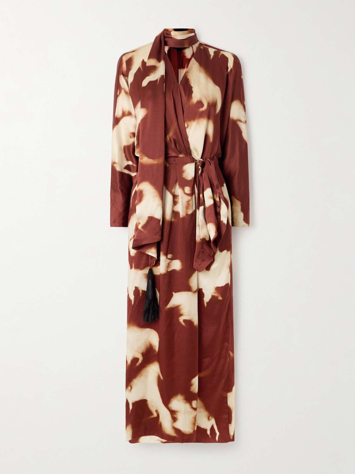 Mojave Trail tie-dyed silk-charmeuse wrap dress - 1