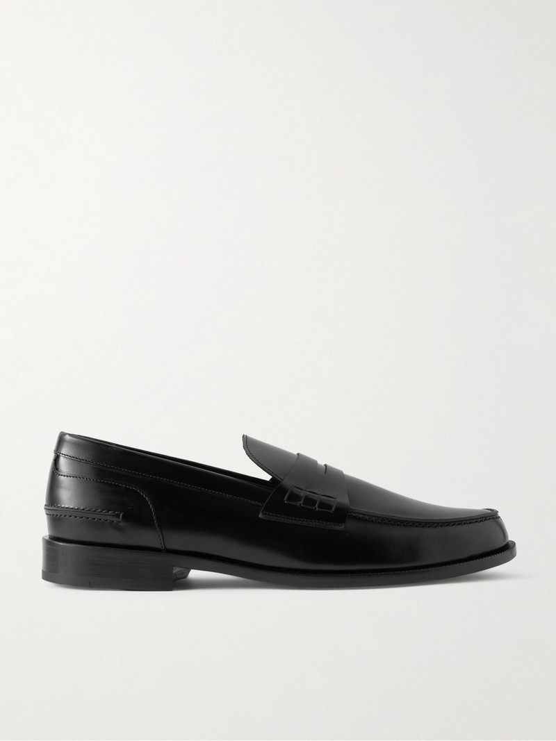 Leather Penny Loafers Black 1