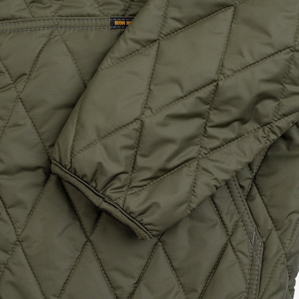 IHJ-118-OLV Collarless Lightweight Quilted Jacket - Olive - 10